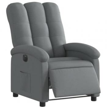 Sillón reclinable eléctrico de tela gris oscuro Vidaxl