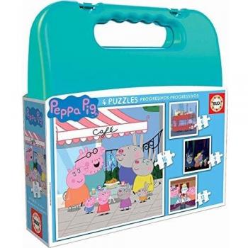 Educa Peppa Pig Maleta con Puzzles Progresivos, multicolor, Sin talla
