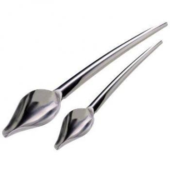 Set de 2 cucharas pluma para decoración pastelera de acero inoxidable Jean Daudignac