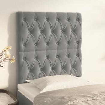 Cabeceros de terciopelo gris claro 2 unidades 80x7x78/88 cm Vidaxl
