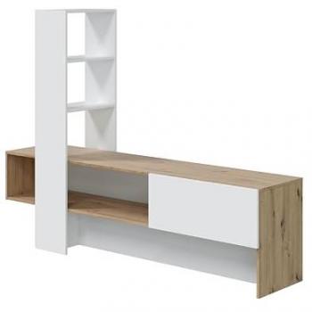 Mueble TV Liss Roble Nodi y Blanco Artik 178x138x43 cm