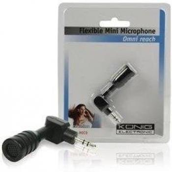 König CMP-MIC9 - Mini micrófono omnidireccional flexible para portátil, móvil y videocámara