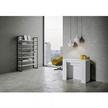 Consola extensible 90x48/296 cm efecto madera fresno blanco
