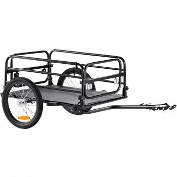 Vevor 160 lb Capacity Bike Cargo Trailer - Compact Foldable Design with Universal Hitch and 16 in. Wheels