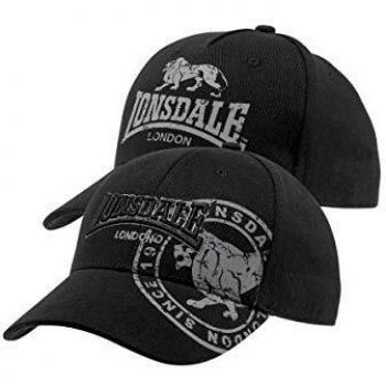 Lonsdale Leiston Black Cap Double Pack