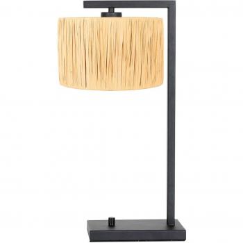 Lámpara de mesa Stang 3716ZW, mimbre negro, hierba natural