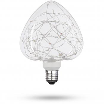XQ-lite LSO-04041 Bombilla LED, Estrellada, Forma de corazón, Colorida, Decorativa, 1,5 W, E27