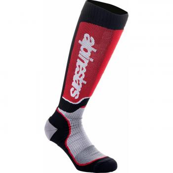 Alpinestars MX Plus Motocross Socks - Black Gray Red Size M