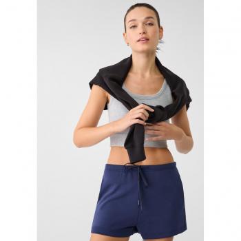 Soft-Touch Navy Blue Drawstring Shorts XS