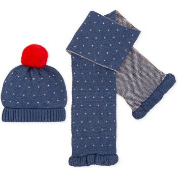 Conjunto de niña de gorro y bufanda de tricot con microestampado