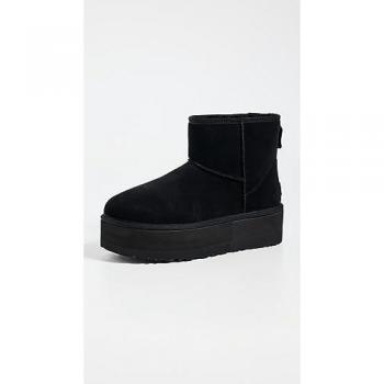 UGG® Women's Classic Mini Platform Suede Classic Boots - Black, Size 11