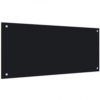 vidaXL Protector salpicaduras cocina vidrio templado negro 90x40 cm