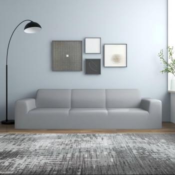 Funda Elástica de Sillón de 4 Plazas Poliéster Jersey Color Antracita, Gris y Negro