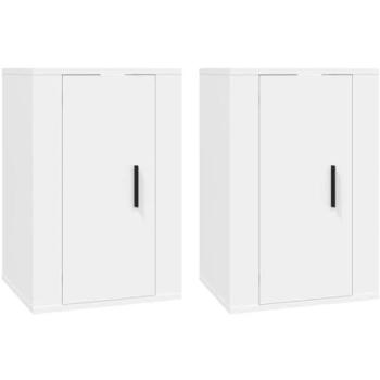 Mueble TV de pared estantería multimedia 2 piezas blanco 40 x 34,5 x 60 cm