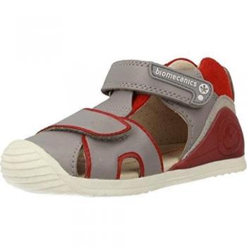 BIOMECANICS Sandalias con Velcro Primeros Pasos BIOGATEO 182151B Gris/Rojo Tamaño: 18
