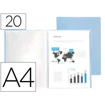 Carpeta Liderpapel Escaparate 20 Fundas Polipropileno DIN A4 Azul