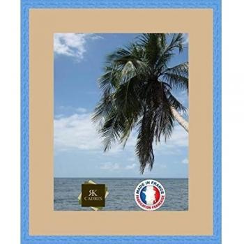 Marco de fotos pared 33 x 43/33 x 43 marco, cm de ancho, Marco en madera, madera, Bleu Marine-3, Passe-Partout Sable