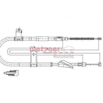 Cable de freno de mano METZGER 17.2515 para Hyundai Atos, freno de estacionamiento trasero izquierdo, compatible con sistemas de freno a tambor
