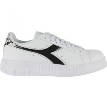 Zapatillas Deportivas Mujer Diadora Step P Doble Piel - Modelo C20006, Color Blanco-Negro, Diseño cómodo y ligero, Ideal para actividad física y uso diario, Material de doble piel para mayor durabilidad y transpirabilidad