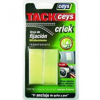 Ceys - Cinta Crick - fijación removible - Alta Resistencia - 4 Tiras 7x25 mm