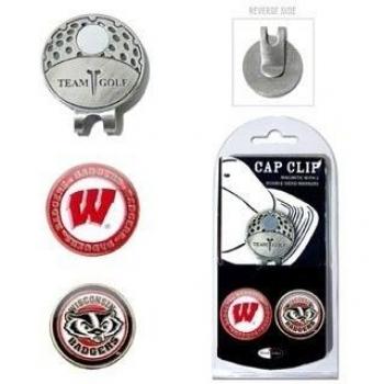 Wisconsin University Golf Clip del sombrero w/dos starstills bola Mark