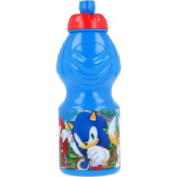 Botella Deportiva Sonic Cantimplora de Plástico Antigoteo 400ml