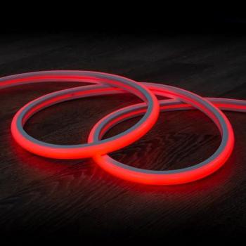 Tira Neón LED Regulable 7.5 W/m 220V AC 120 LED/m Semicircular 180º Rojo IP67 a Medida Corte cada 100 cm - 8 m