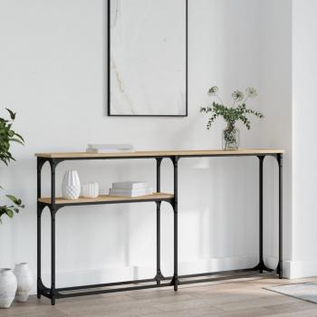 Consola de roble Sonoma 145x22,5x75cm madera multicapa marrón