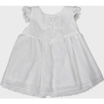 Vestido sin mangas con efecto vuelo de bebé niña en crudo de algodón
