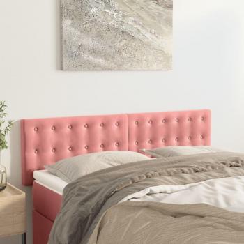 Cabeceros 2 unidades terciopelo rosa 72x5x78/88 cm Vidaxl Rosa