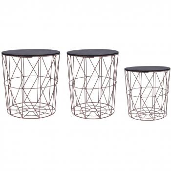 Copper Trio Coffee Table Set