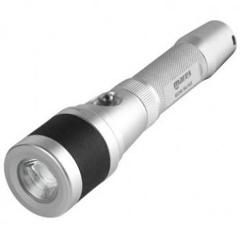 Mares Linterna Eos 5lrz Plateado - Linterna sumergible, 5 modos de iluminación, cuerpo de aluminio anodizado, resistente al agua hasta 100 metros, batería recargable, luz LED de alta intensidad