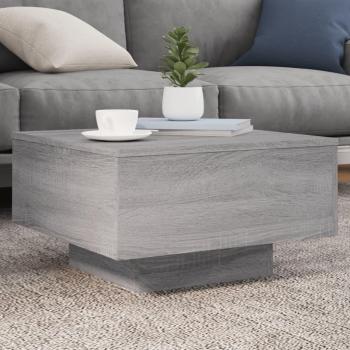 Mesa de centro de madera de ingeniería 55x55x31 cm en colores Blanco, Negro y Roble Sonoma, ideal para salón o comedor, también conocida como mesita auxiliar o mesa de café