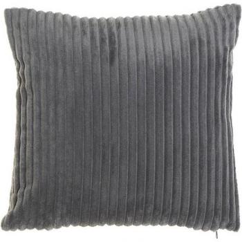 Cojín de poliéster gris básico de 45x10x45 cm con relleno de 380 gramos