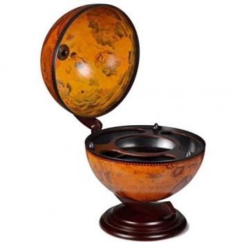 vidaXL Tabletop Globe Bar Wine Stand Wood