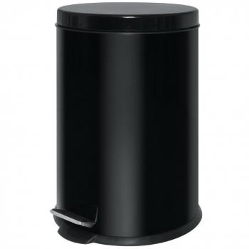 Papelera a pedal de acero inoxidable negra 20L Bolero