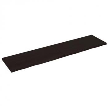 Encimera de baño madera maciza tratada gris oscuro 200x50x4 cm