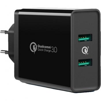 Cargador Rápido Ugreen 2xUSB-A 36W QC3.0 Negro