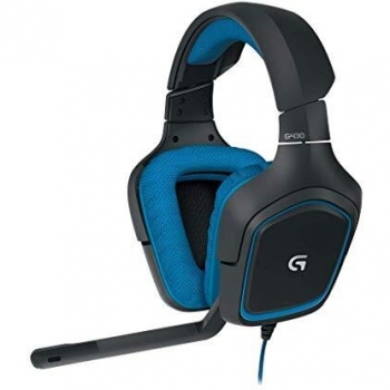 Logitech G430 - Auriculares de Juego Multifuncionales en Negro y Azul para PC, Xbox One, PS4 y Switch