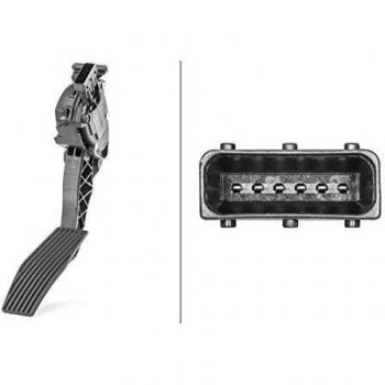 Sensor de posición del pedal del acelerador HELLA 6PV 009 765-741 para vehículos con dirección a la izquierda - 6 pines - Caja de cambios manual de 6 velocidades