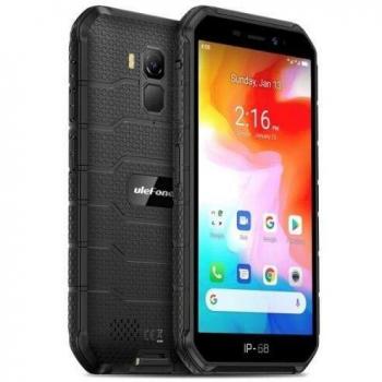 Móvil Resistente (2020), Ulefone Armor X7 Android 10 4G Teléfono Móviles Antigolpes IP68, Batería 4000 mAh, Fotografía Submarina, Quad-Core 2GB+16GB, Dual SIM/GPS/NFC, Desbloqueo Facial Negro