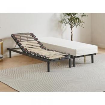 Somier Articulado Manual con Enganches y Firmeza Regulable - 80x200 cm