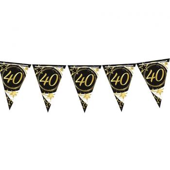 Gallardete 40 Años Cumpleaños y Aniversarios de Papel de 300 cm 19X27 cm