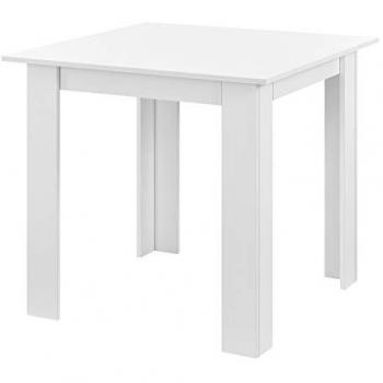 Mesa de Comedor Algermissen - Cuadrada para 4 Personas - Aglomerado Blanco 80 x 80 x 76 cm