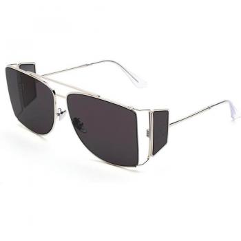 Retrosuperfuture Autore BS5 Unisex Square Sunglasses in Black with Silver Accents