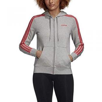 adidas W E 3s FZ HD Sudadera, Mujer, Medium Grey Heather/Core Pink, S
