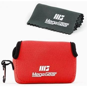MegaGear MG715 - Funda de Neopreno con mosquetón para cámara Fujifilm X70, Color Rojo