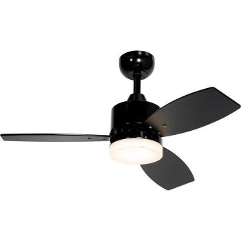 Ventilador de techo Toledo negro con LED incluido y mando a distancia IP44