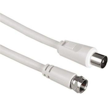 Hama - SAT Connecting Cable F-Plug - Coaxial Plug, 3 m, White