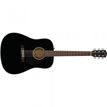 Fender CD-60S Black Dreadnought Acoustic Guitar with Walnut Fingerboard